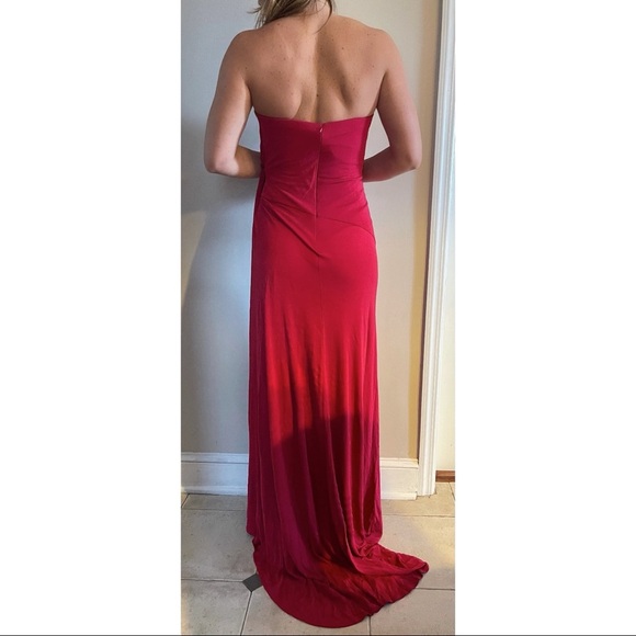 Jovani Strapless Gown Red - Picture 3 of 7